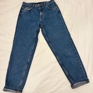 ZARA Dark Blue High-Rise Mom Jeans